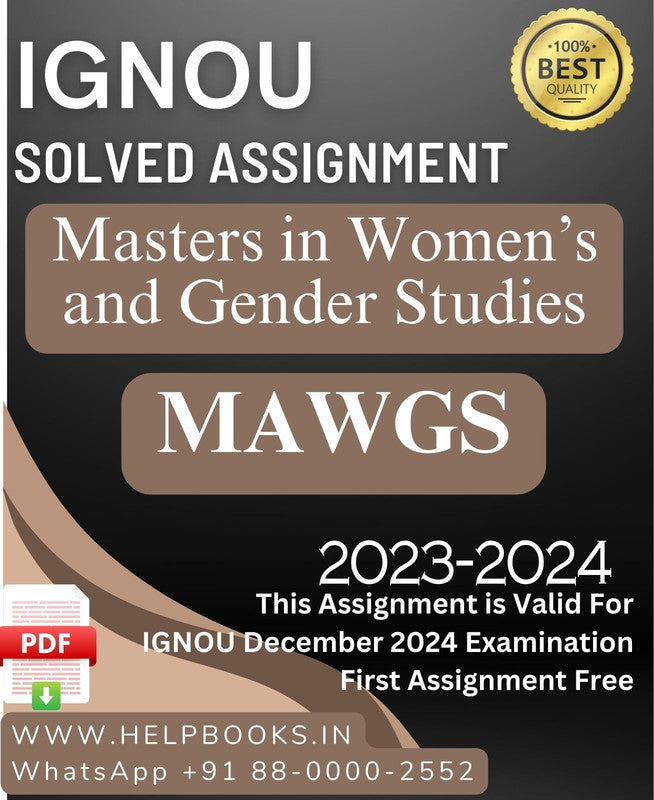 IGNOU Masters in Women’s and Gender Studies-MAWGS Solved Assignment for IGNOU December 2024 Exam