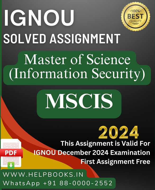 IGNOU M.Sc. Information Security-MSCIS Solved Assignment for IGNOU December 2024 Exam