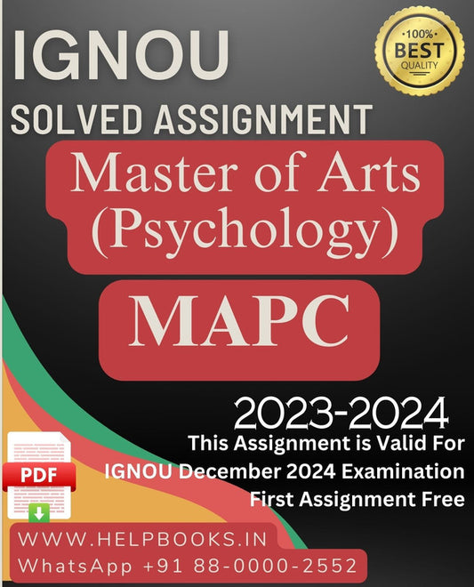 IGNOU M.A. Psychology-MAPC Solved Assignment for IGNOU December 2024 Exam