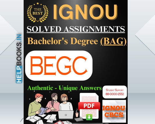 IGNOU Bachelor's Degree BEGC English Discipline Courses Solved Assignment (Session: July 2024 - January 2025)