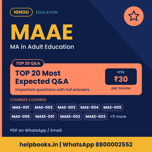 IGNOU MAAE TOP 20 Important Questions with Answers - MA in Adult Education