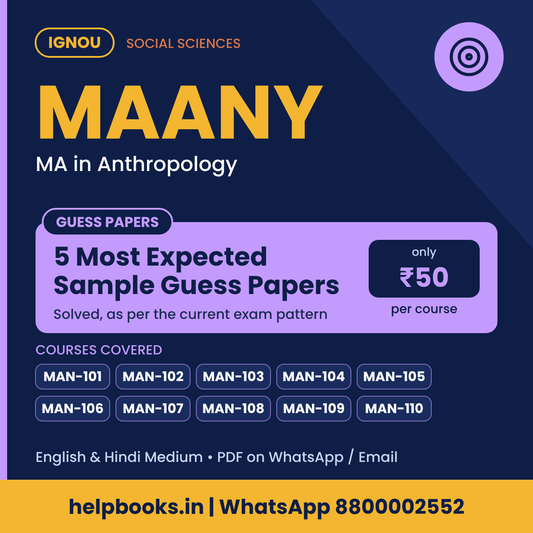 IGNOU MAANY 5 Most Expected Sample Guess Papers - MA Anthropology