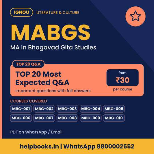 IGNOU MABGS TOP 20 Important Questions with Answers - MA in Bhagavad Gita Studies