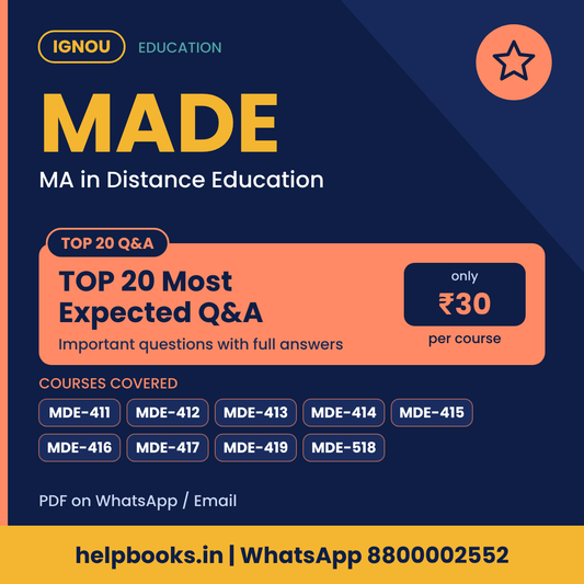 IGNOU MADE TOP 20 Important Questions with Answers - MA in Distance Education