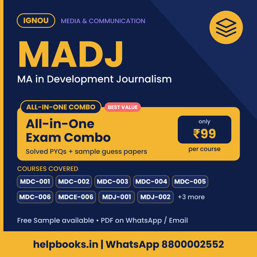 IGNOU MADJ All-in-One Exam Combo - MA in Development Journalism