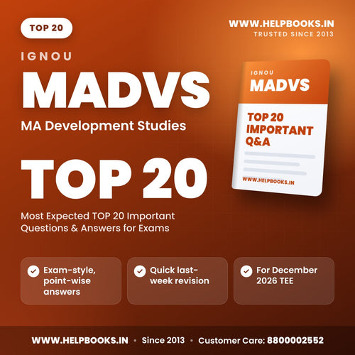 IGNOU MADVS TOP 20 Important Questions PDF - helpbooks.in