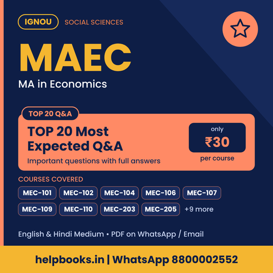 IGNOU MAEC TOP 20 Important Questions with Answers - MA in Economics