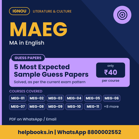 IGNOU MAEG 5 Most Expected Sample Guess Papers - MA English