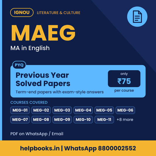IGNOU MAEG Previous Year Solved Papers - MA English