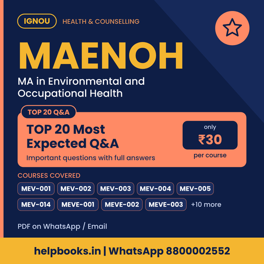 IGNOU MAENOH TOP 20 Important Questions with Answers - MA in Environmental and Occupational Health