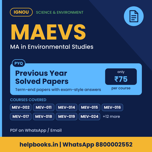 IGNOU MAEVS Previous Year Solved Papers - MA in Environmental Studies