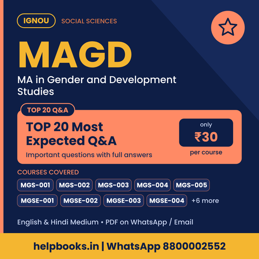 IGNOU MAGD TOP 20 Important Questions with Answers - MA in Gender and Development Studies