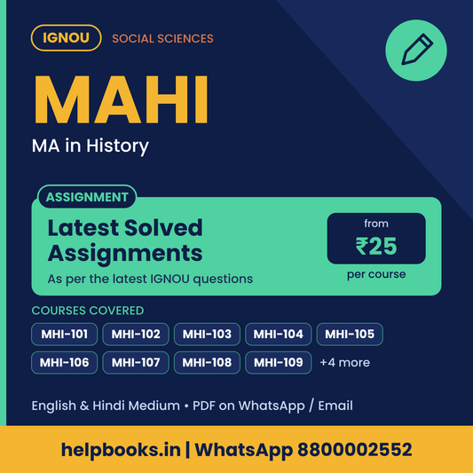 IGNOU MAHI Latest Solved Assignments - MA in History