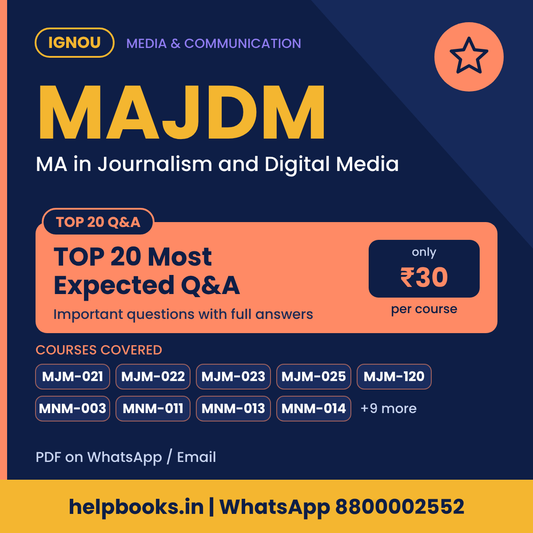 IGNOU MAJDM TOP 20 Important Questions with Answers - MA in Journalism and Digital Media