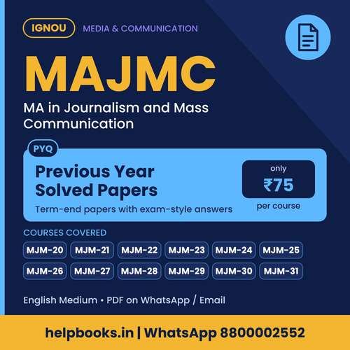 IGNOU MAJMC Previous Year Solved Papers - MA in Journalism and Mass Communication
