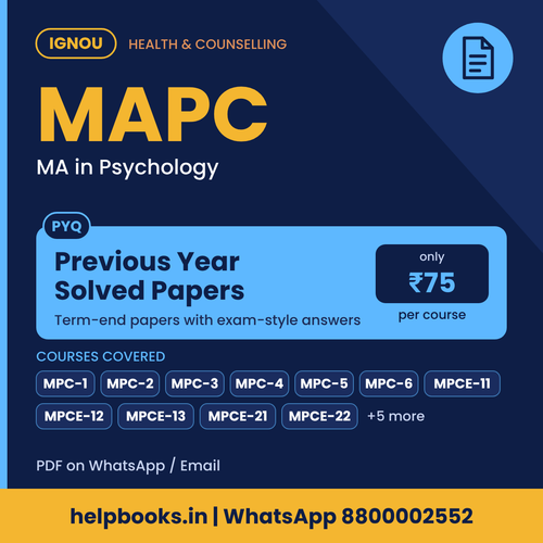IGNOU MAPC Previous Year Solved Papers - MA in Psychology