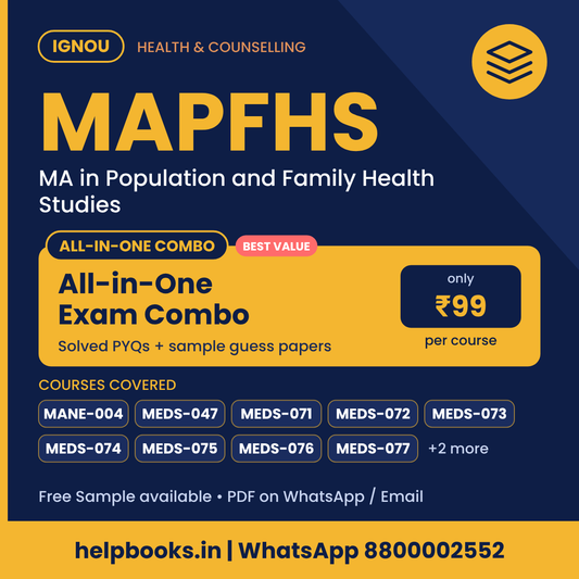IGNOU MAPFHS All-in-One Exam Combo - MA in Population and Family Health Studies