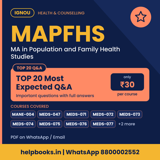 IGNOU MAPFHS TOP 20 Important Questions with Answers - MA in Population and Family Health Studies
