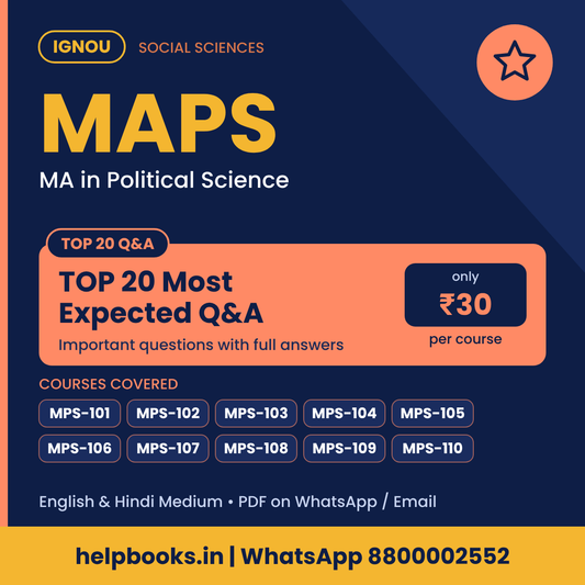 IGNOU MAPS TOP 20 Important Questions with Answers - MA Political Science