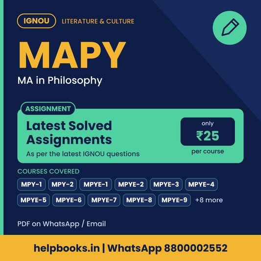 IGNOU MAPY Latest Solved Assignments - MA in Philosophy