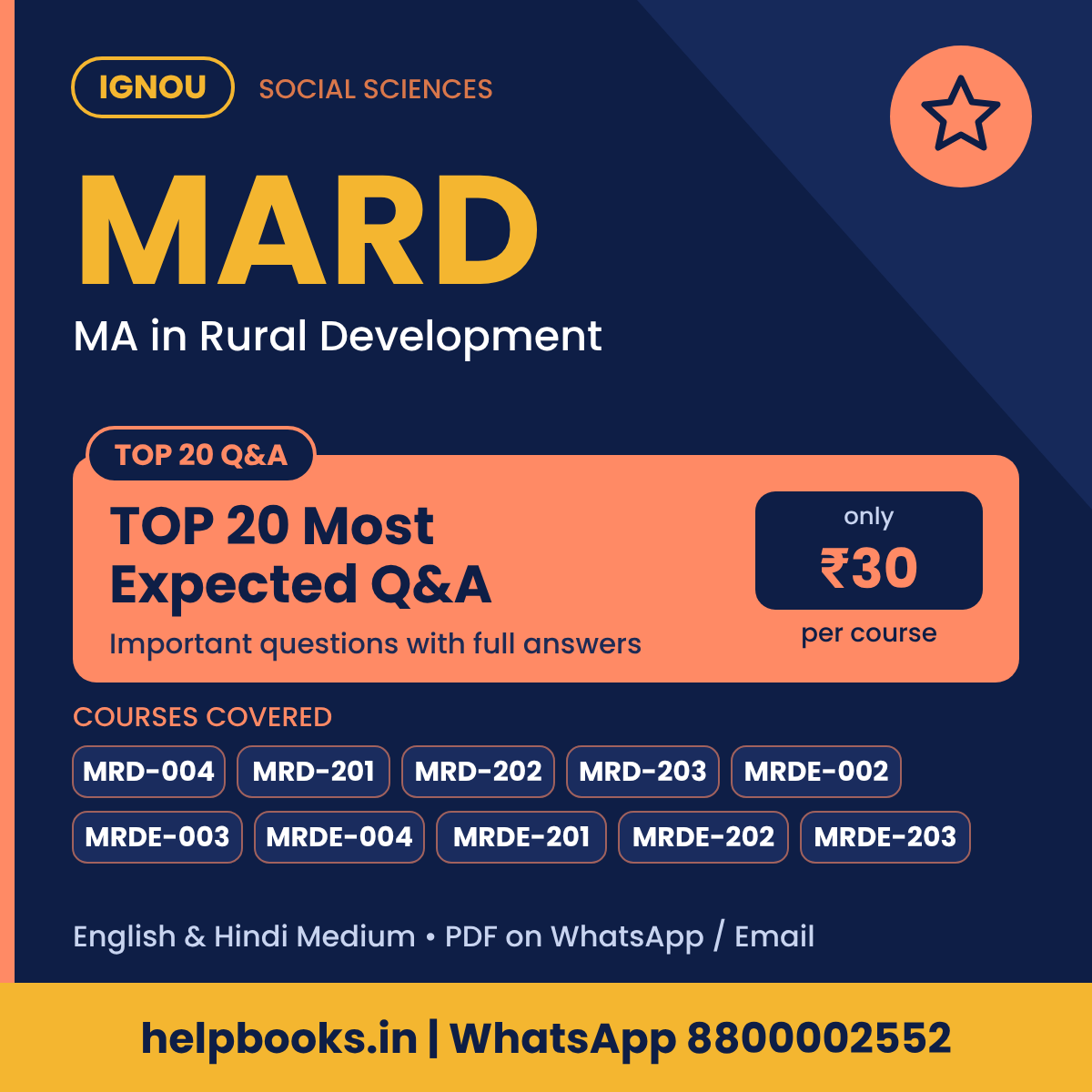 IGNOU MARD TOP 20 Important Questions with Answers - MA in Rural Development