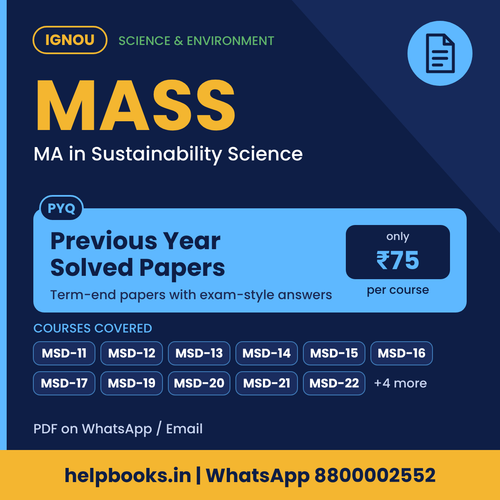 IGNOU MASS Previous Year Solved Papers - MA in Sustainability Science