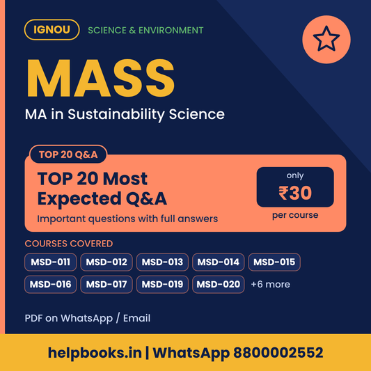 IGNOU MASS TOP 20 Important Questions with Answers - MA in Sustainability Science