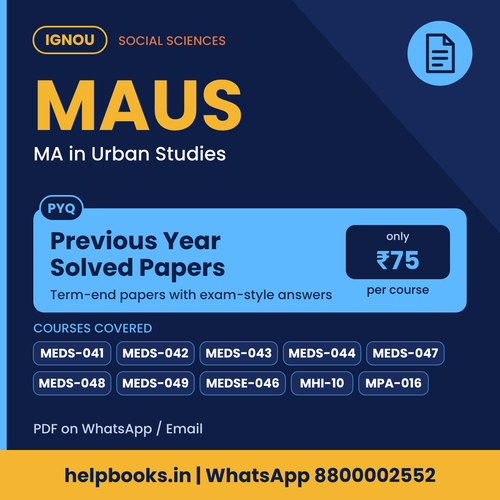 IGNOU MAUS Previous Year Solved Papers - MA in Urban Studies