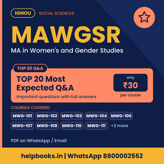 IGNOU MAWGSR TOP 20 Important Questions with Answers - MA in Women's and Gender Studies