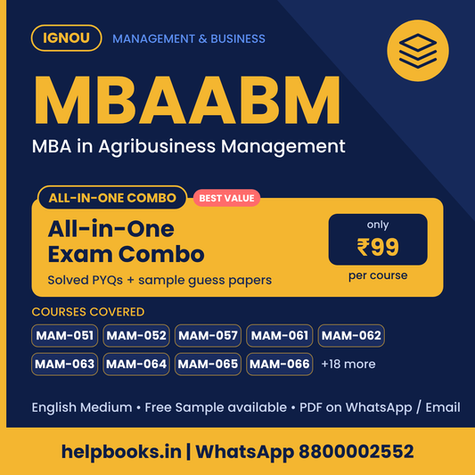 IGNOU MBAABM All-in-One Exam Combo - MBA in Agribusiness Management