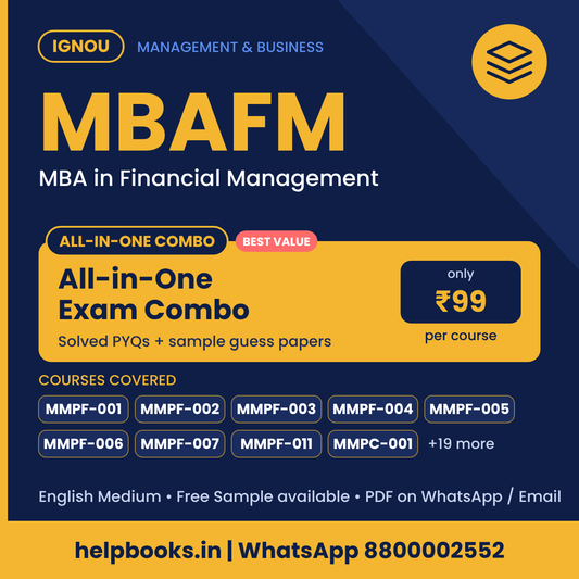IGNOU MBAFM All-in-One Exam Combo - MBA in Financial Management