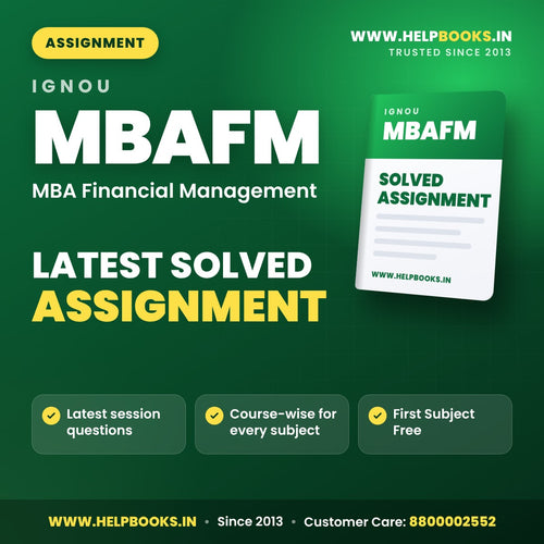 IGNOU MBAFM Solved Assignment PDF - helpbooks.in