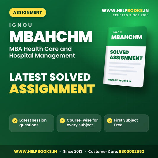 IGNOU MBAHCHM Solved Assignment PDF - helpbooks.in
