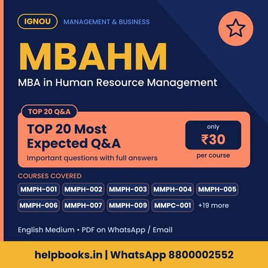 IGNOU MBAHM TOP 20 Important Questions with Answers - MBA in Human Resource Management