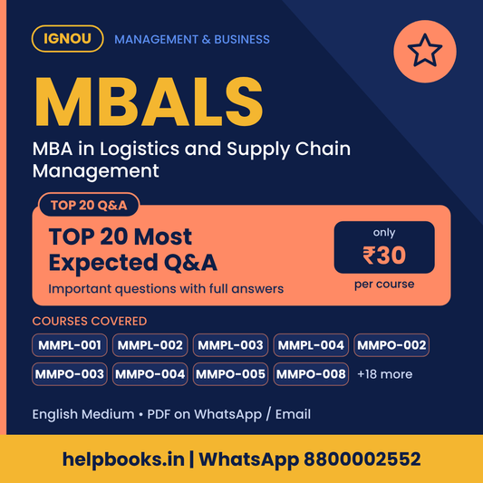 IGNOU MBALS TOP 20 Important Questions with Answers - MBA in Logistics and Supply Chain Management