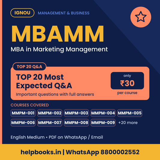 IGNOU MBAMM TOP 20 Important Questions with Answers - MBA in Marketing Management