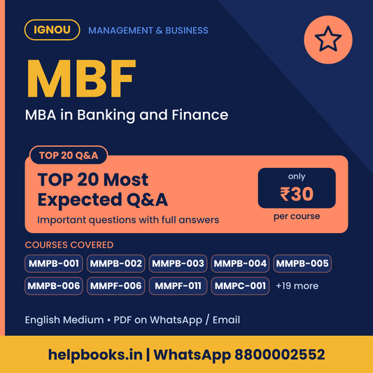 IGNOU MBF TOP 20 Important Questions with Answers - MBA in Banking and Finance