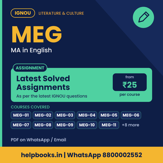 IGNOU MEG Latest Solved Assignments - MA in English