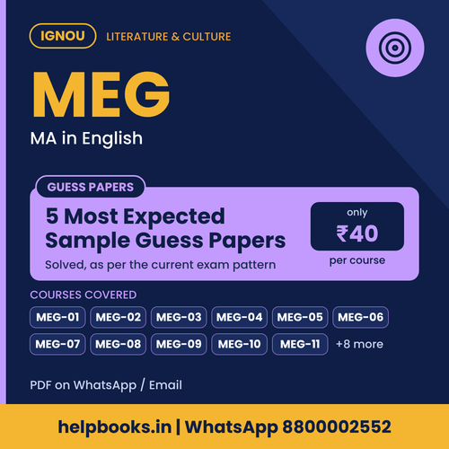 IGNOU MEG 5 Most Expected Sample Guess Papers - MA in English