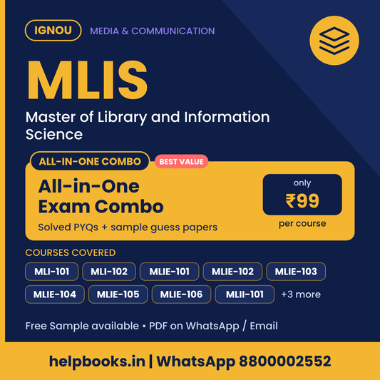 IGNOU MLIS All-in-One Exam Combo - Master of Library and Information Science