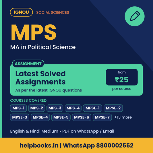 IGNOU MPS Latest Solved Assignments - MA in Political Science