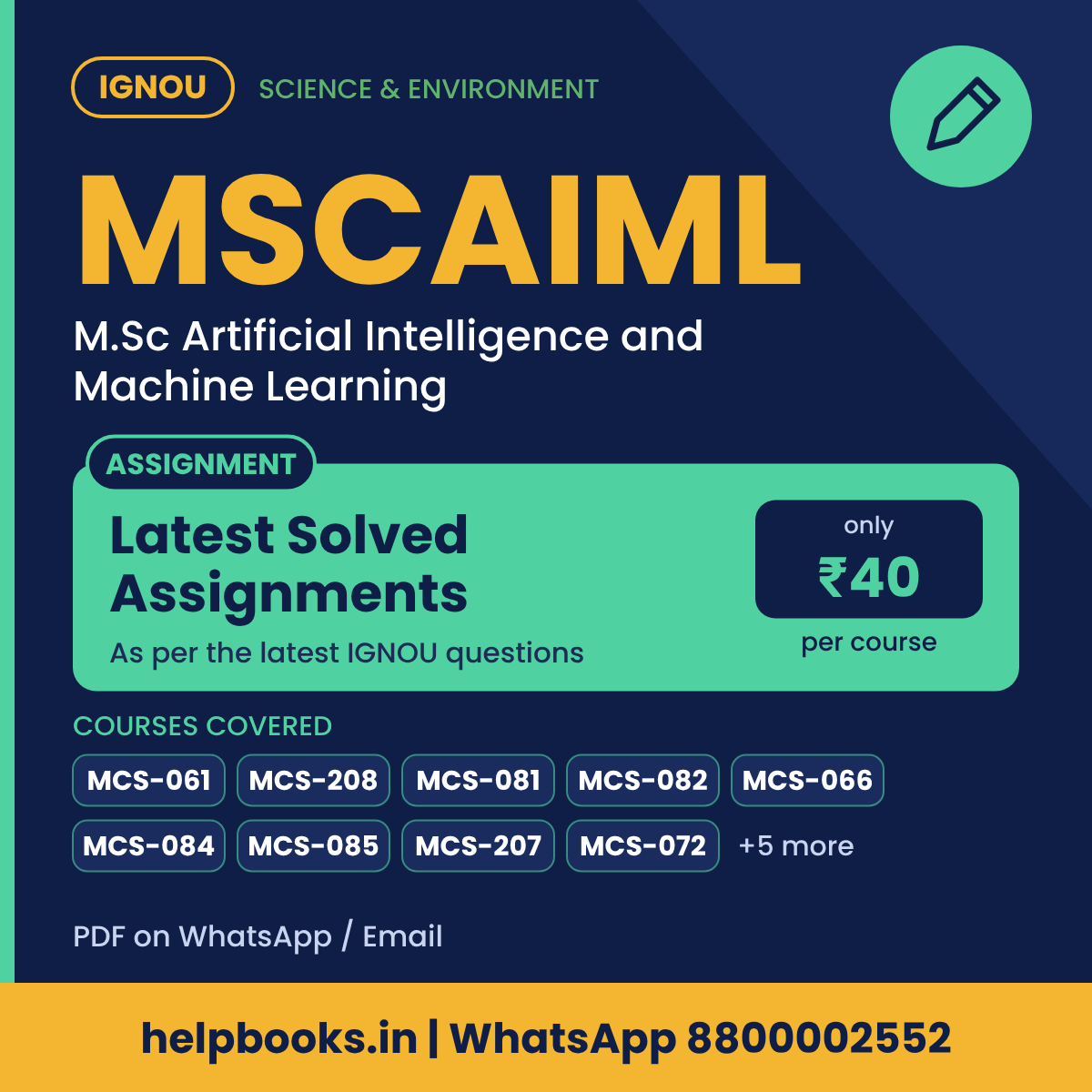 IGNOU MSCAIML Latest Solved Assignments - M.Sc AI and Machine Learning
