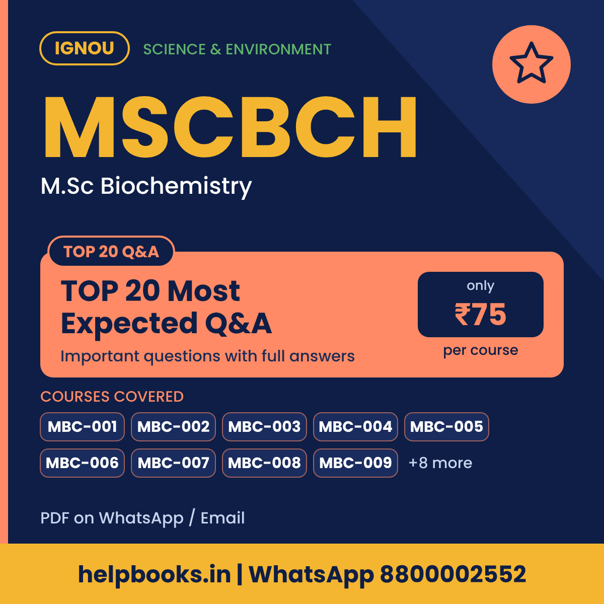 IGNOU MSCBCH TOP 20 Important Questions with Answers - M.Sc Biochemistry