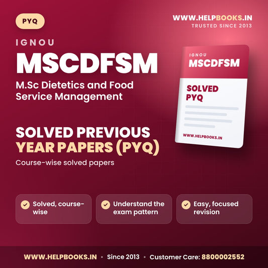 IGNOU MSCDFSM Solved Previous Year Papers PYQ PDF - helpbooks.in