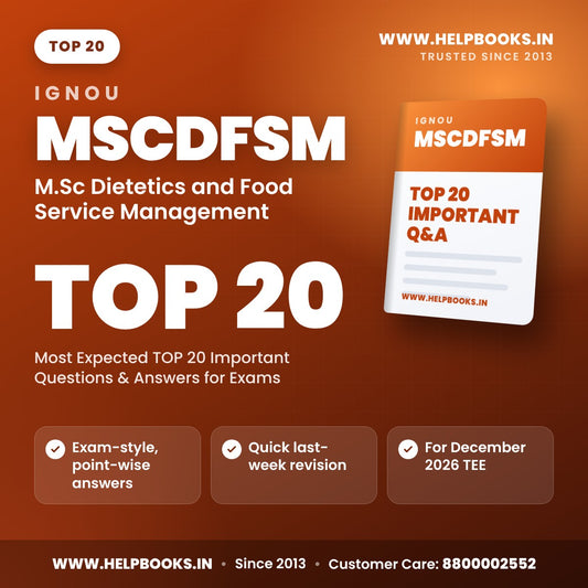IGNOU MSCDFSM TOP 20 Important Questions PDF - helpbooks.in