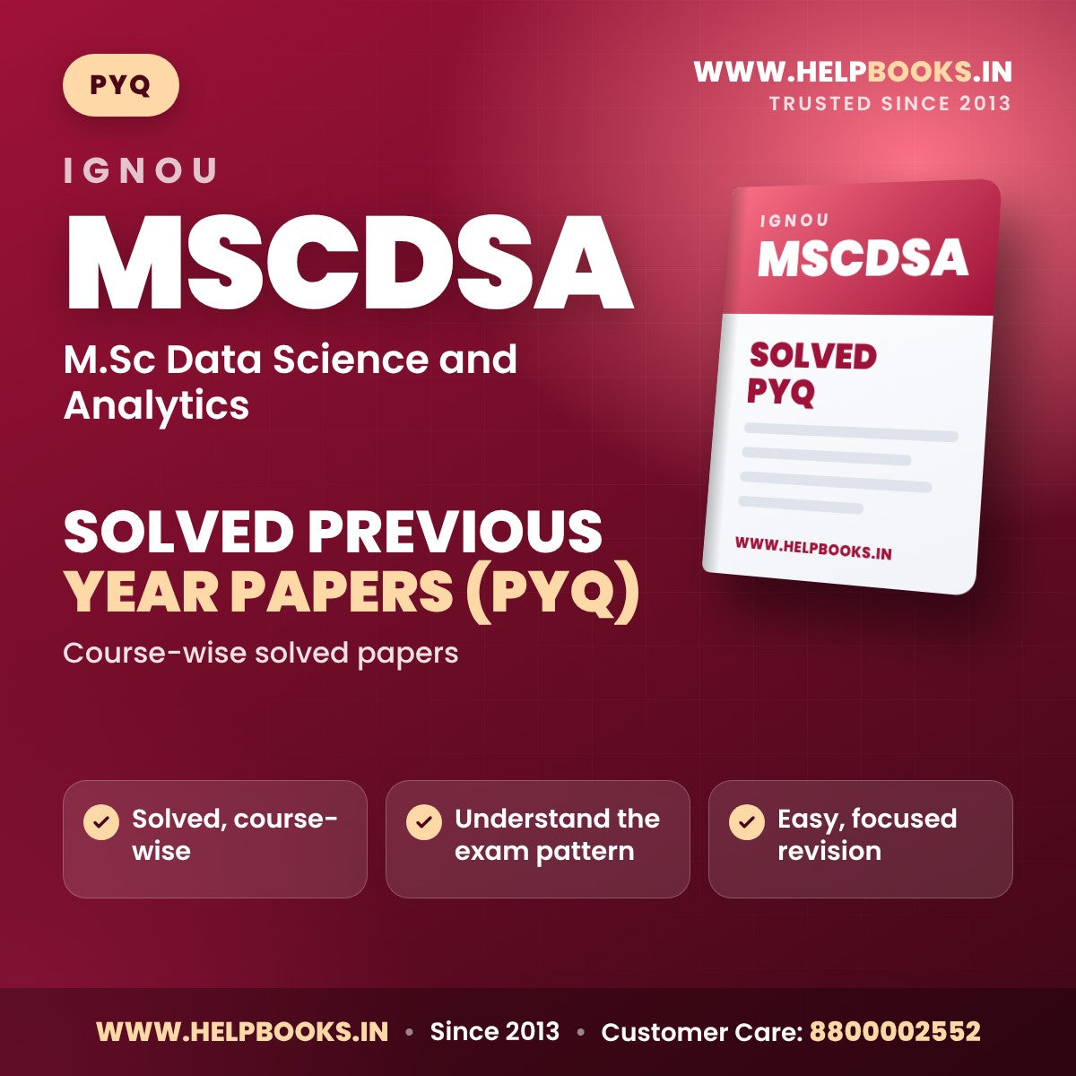 IGNOU MSCDSA Solved Previous Year Papers PYQ PDF - helpbooks.in