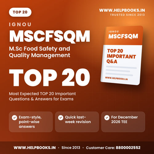 IGNOU MSCFSQM TOP 20 Important Questions PDF - helpbooks.in