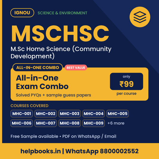 IGNOU MSCHSC All-in-One Exam Combo - M.Sc Home Science (Community Development)