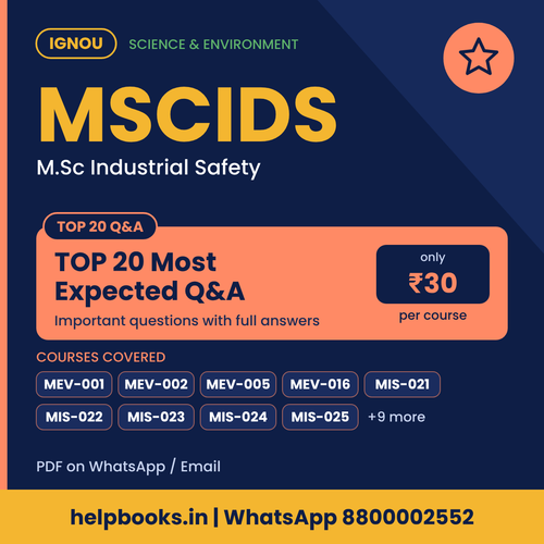 IGNOU MSCIDS TOP 20 Important Questions with Answers - M.Sc Industrial Safety