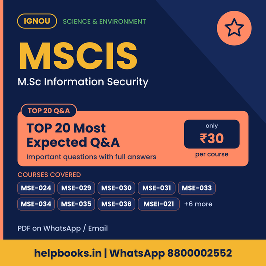 IGNOU MSCIS TOP 20 Important Questions with Answers - M.Sc Information Security